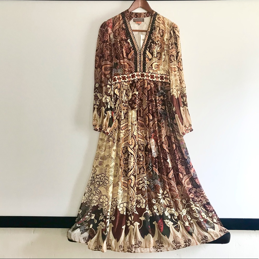 Anthropologie Bhanuni by Jyoti Embroidered Beaded Long Sleeve Maxi Dress NWT 2 - Picture 6 of 16